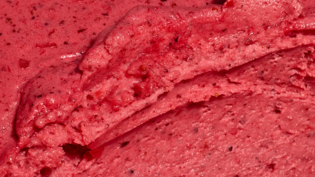 Forest berries sorbet texture close-up