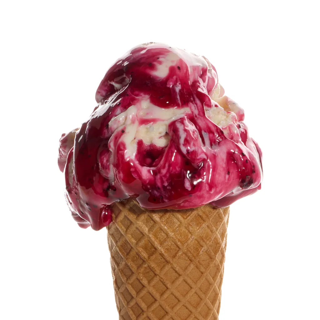 Luculus poppy seed and cherry gelato, inspired by Slovak poppy seed desserts