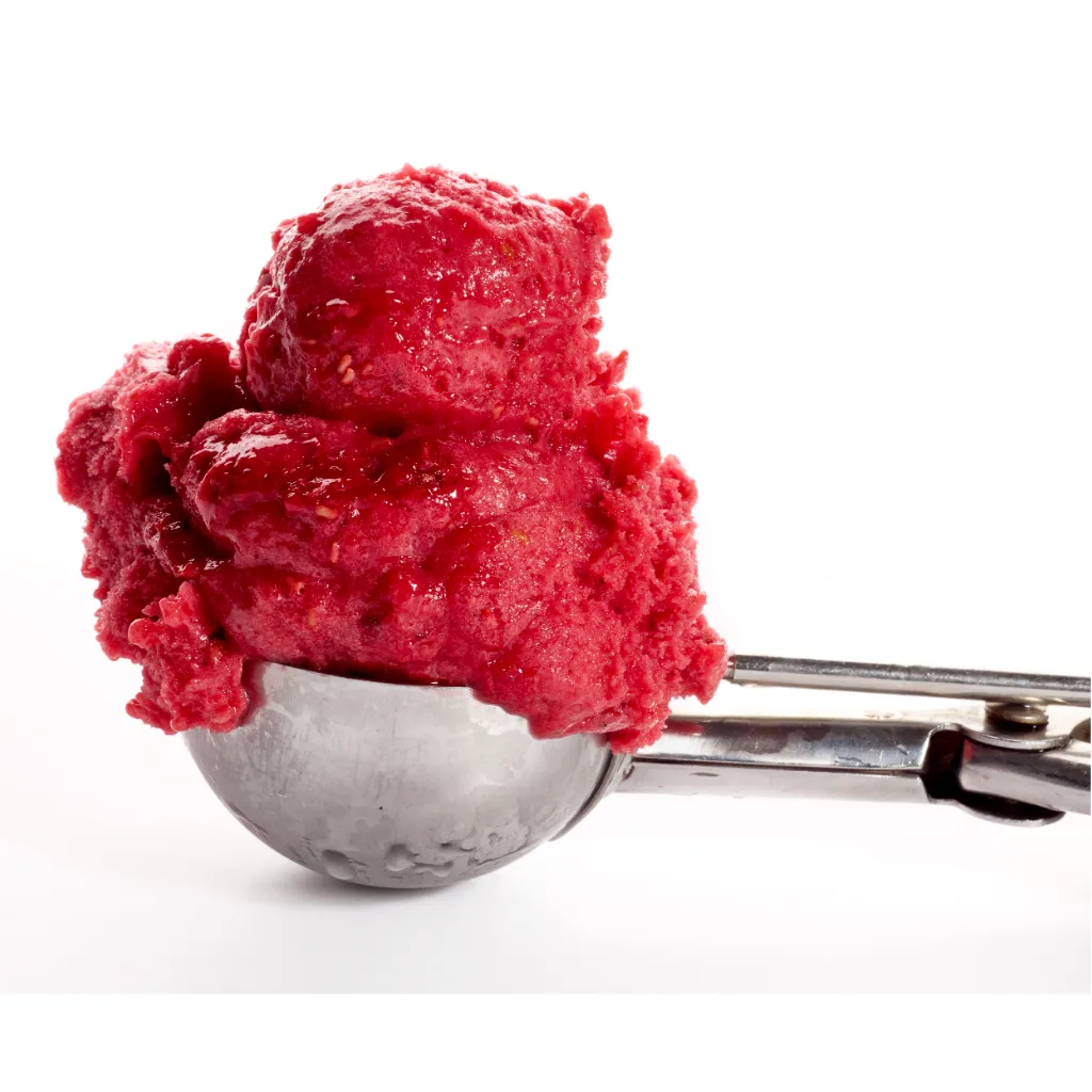 raspberry_detail_02 Scoop of raspberry sorbet